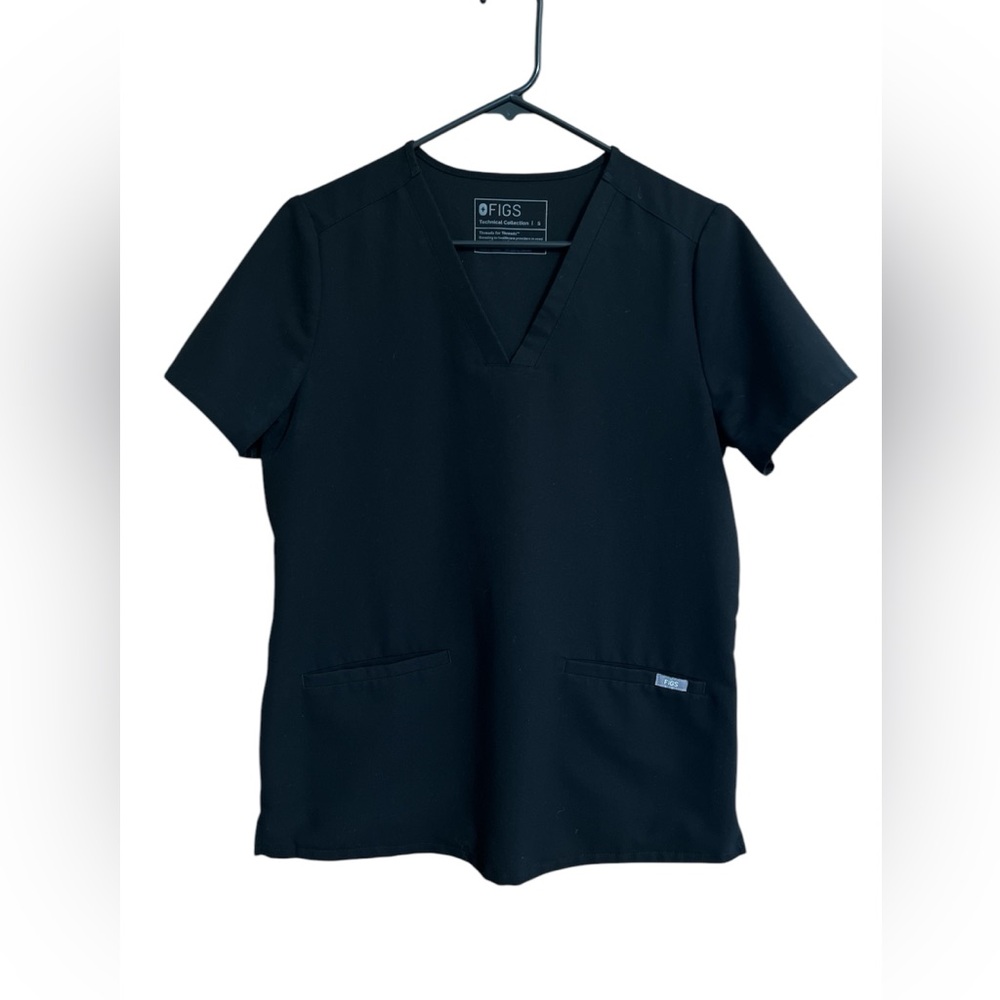 Figs Black Scrub Top